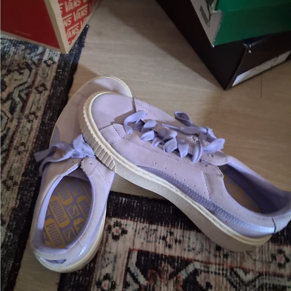 Puma Women's Lavender Suede Sneakers